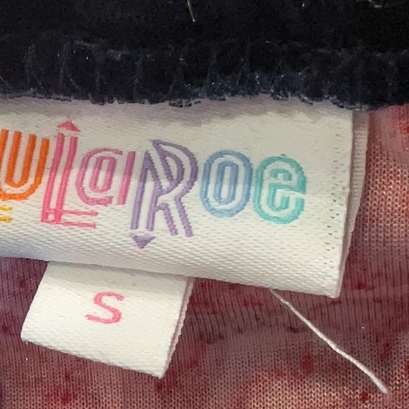 LuLaRoe CiCi Velvet Black Red Floral Ruffled Off-Shoulder Midi Dress Size Small - Picture 4 of 6